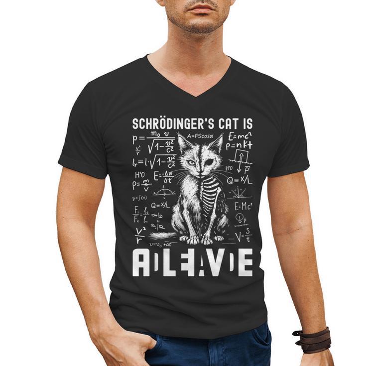 Schrodinger's Cat Dead And Alive Physics Teacher Men's V-Neck T-Shirt