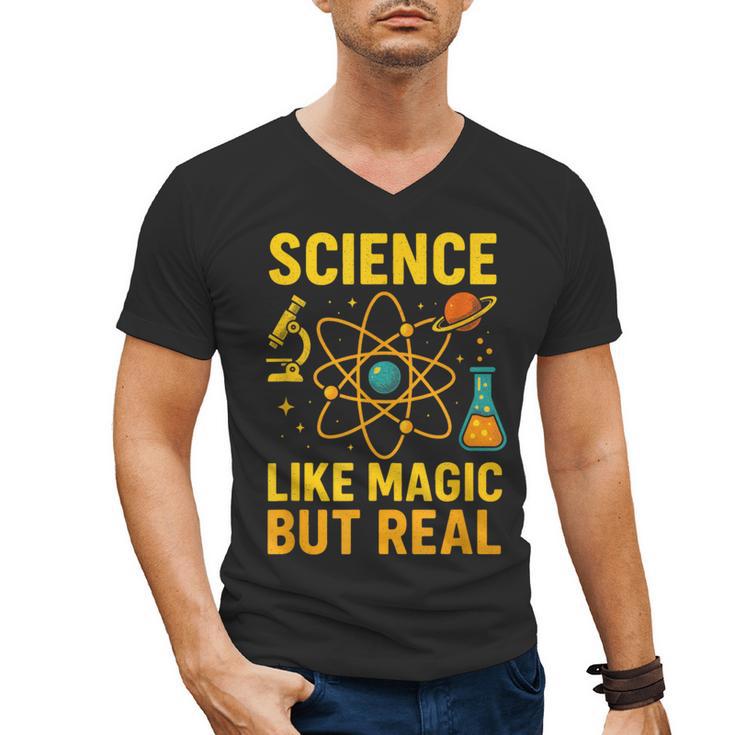 Science Like Magic But Real Nerdy Teacher Men's V-Neck T-Shirt