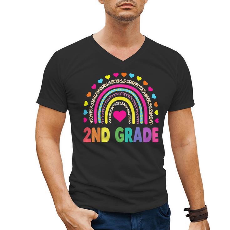 Second Grade Rainbow Girls Boys Teacher Team 2nd Grade Squad Men's V-Neck T-Shirt