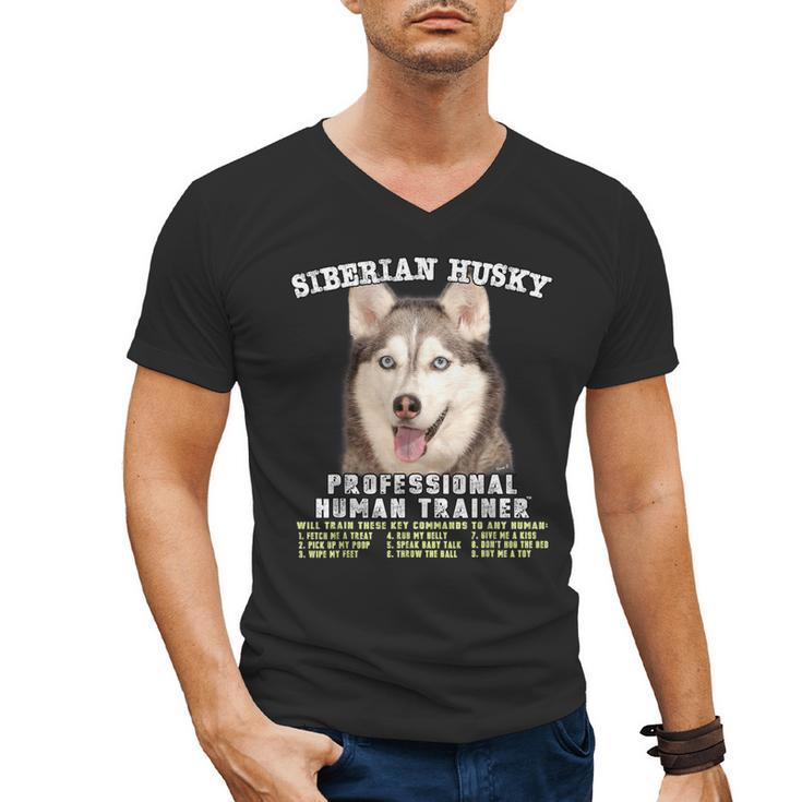 Siberian Husky Professional Human Trainer Men's V-Neck T-Shirt