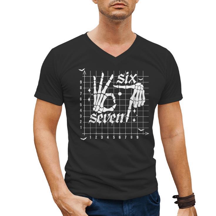 Six Seven Coordinate 67 Skeleton Math Teacher 67 Men's V-Neck T-Shirt, trending gift Six Seven Coordinate 67 Skeleton Math Teacher 67 Men's V-Neck T-Shirt, trending gift