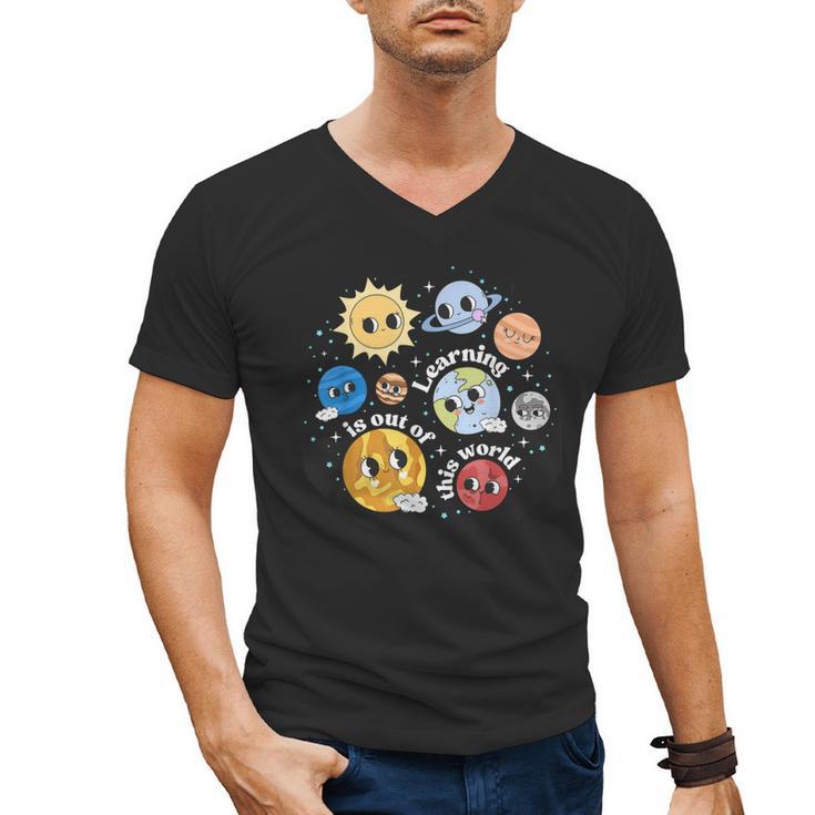 Solar System Learning Is Out Of This World Science Teacher Men's V-Neck T-Shirt
