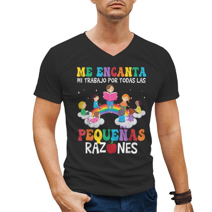 Spanish Teacher Bilingual Teacher Maestra Maestras Men's V-Neck T-Shirt