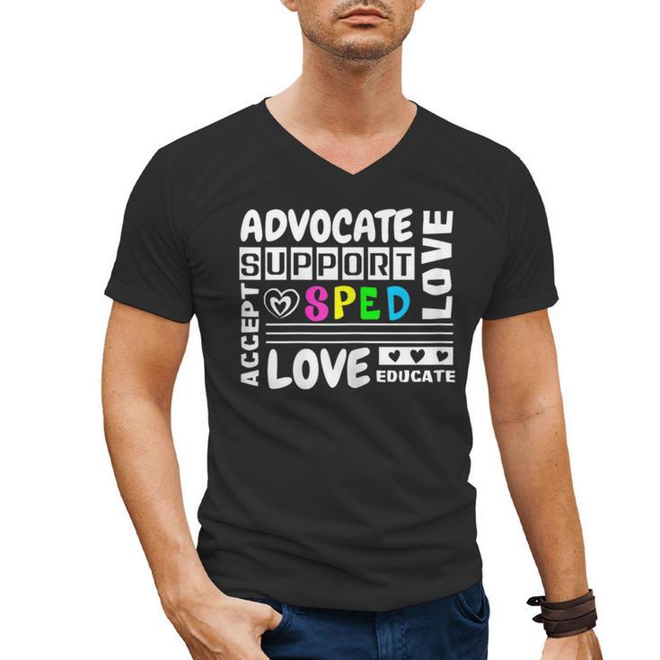 Special Education Advocate Love Support SPED Teacher Men's V-Neck T-Shirt