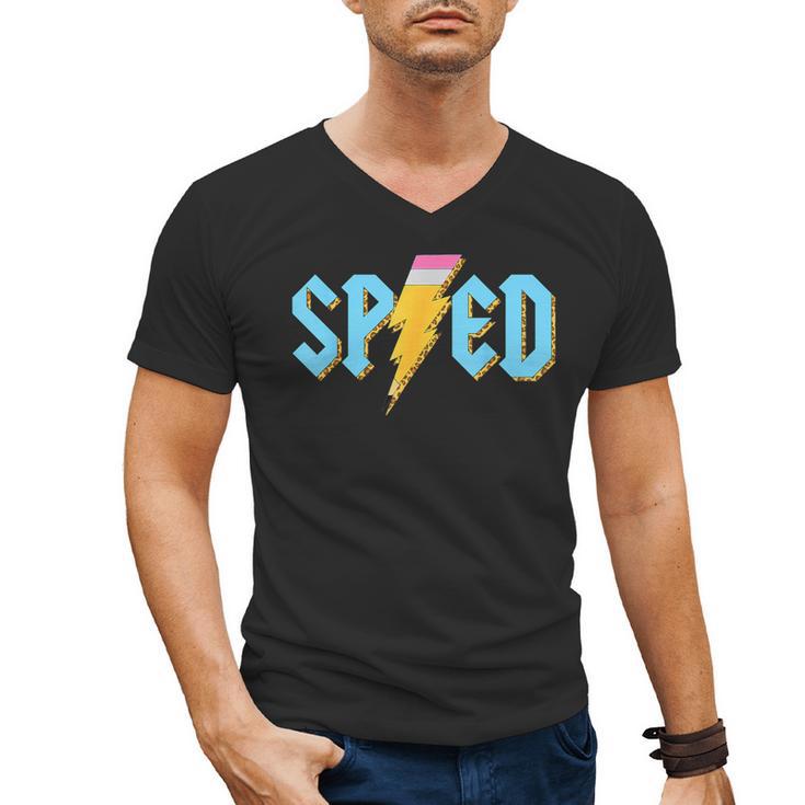 Special Education SPED Rocks Teacher Back To School Rock Men's V-Neck T-Shirt