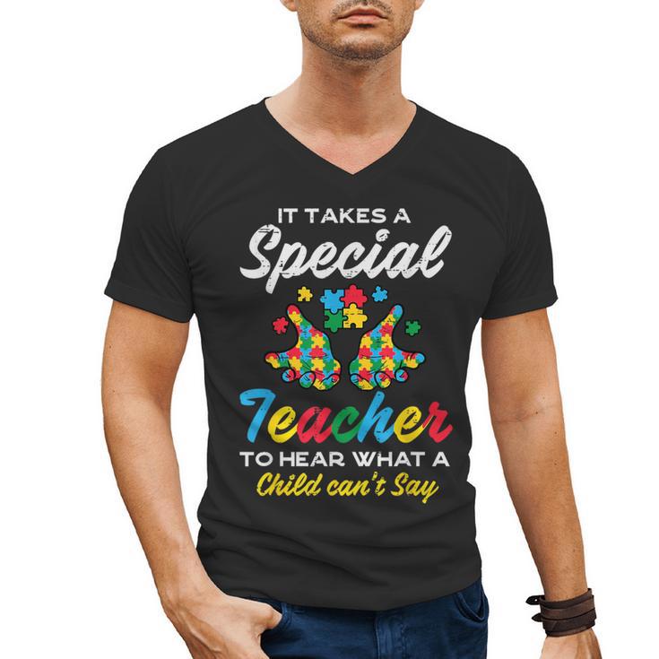 Special Teacher To Hear Child Cant Say Autism Awareness Sped Men's V-Neck T-Shirt