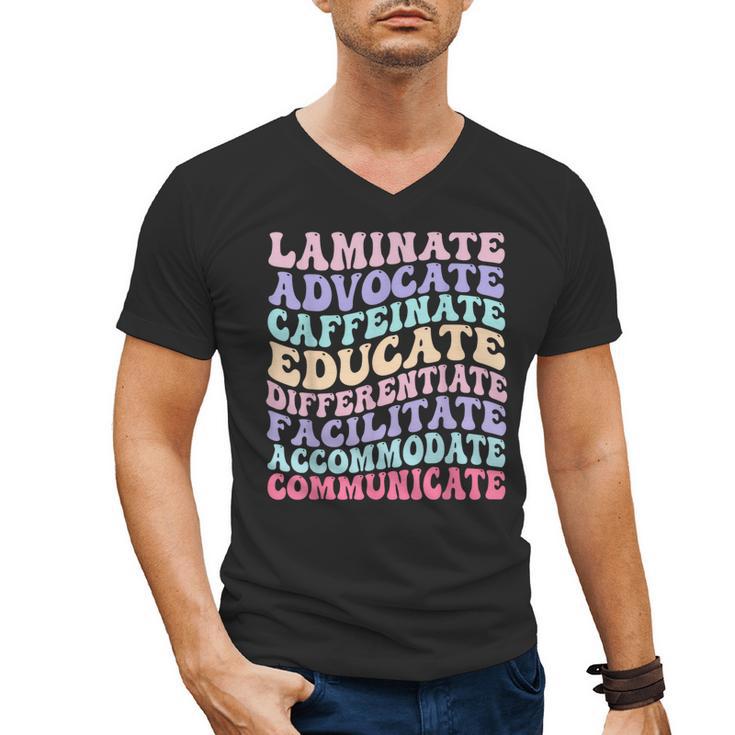 Sped Caffeinate Advocate Laminate Educate Teacher Men's V-Neck T-Shirt