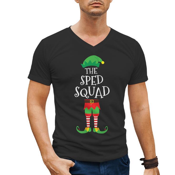 SPED Squad Elf Teacher Matching Christmas Party Pajama Men's V-Neck T-Shirt