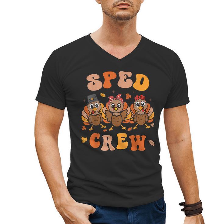 Sped Teacher Crew Thanksgiving Special Education Teacher Men's V-Neck T-Shirt