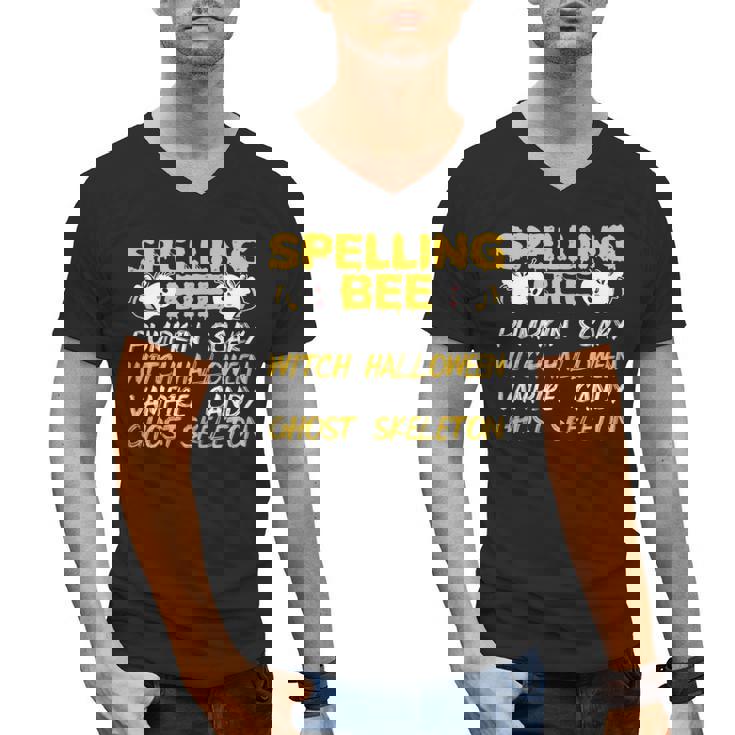 Spelling Bee Costume For a Halloween Teacher Pun Women Men&#x27;s V-Neck T-Shirt