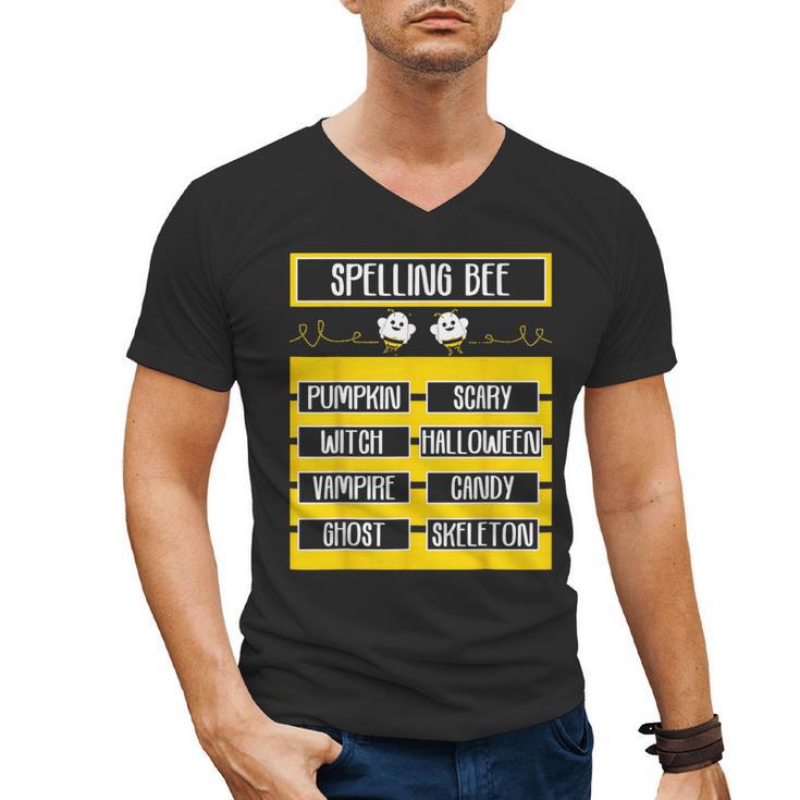 Spelling Bee Halloween Teachers Bee Spelling Competition Men's V-Neck T-Shirt