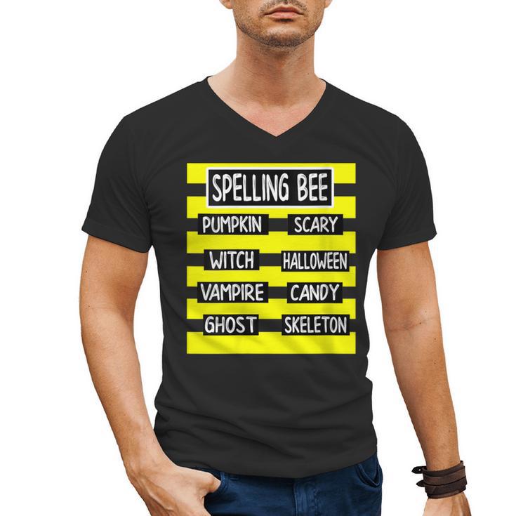 Spelling Bee Pun Halloween Costume For Teachers Men's V-Neck T-Shirt