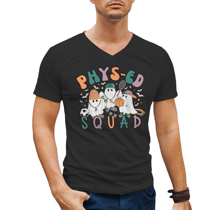 Spooky Ghost PE Teacher Squad Physical Education Halloween Men's V-Neck T-Shirt, Pe Teacher Gifts, trending gift Spooky Ghost PE Teacher Squad Physical Education Halloween Men's V-Neck T-Shirt, Pe Teacher Gifts, trending gift