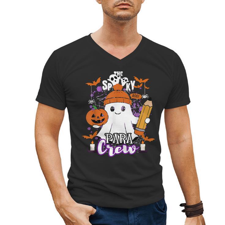 Spooky Para Crew Ghost Halloween Paraprofessional Teacher Men's V-Neck T-Shirt, trending gift