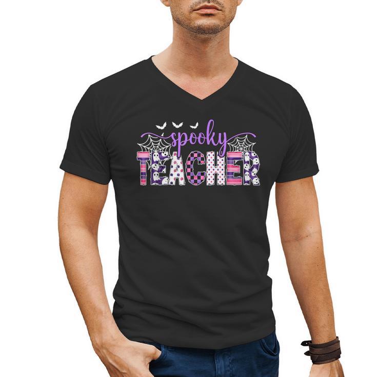 Spooky Teacher Halloween Costume Women Spooky Teacher Men's V-Neck T-Shirt