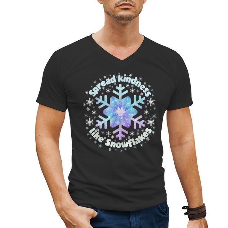 Spread Kindness Like Snowflakes Christmas Teacher Unity Day Men's V-Neck T-Shirt