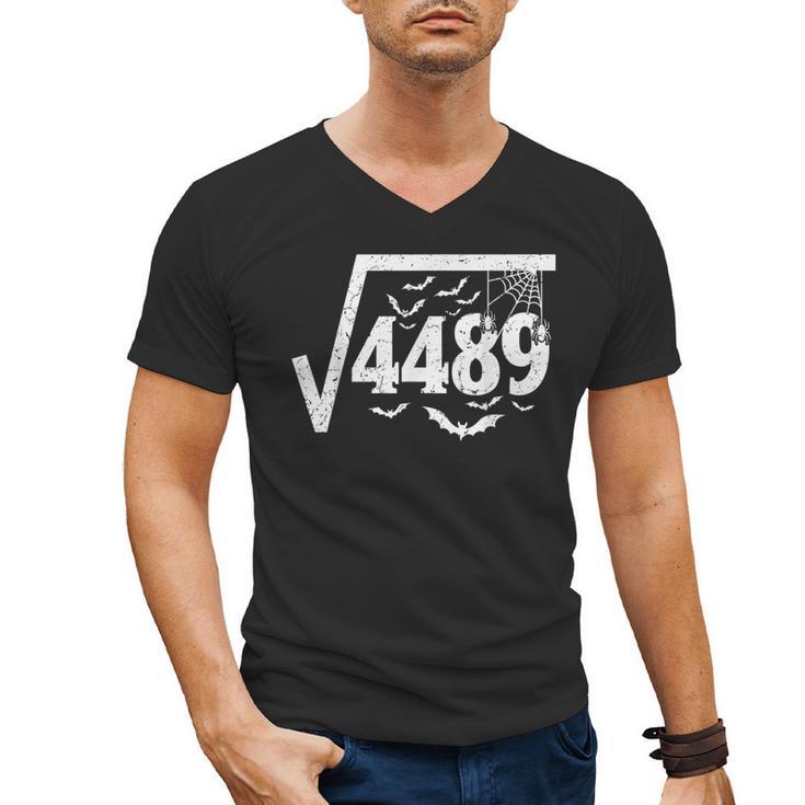 Square Root 4489 Halloween Meme 67 Math Teacher Men's V-Neck T-Shirt