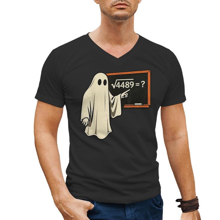 Square Root 67 Ghost Math Teacher 4489 Meme Halloween Men's V-Neck T-Shirt