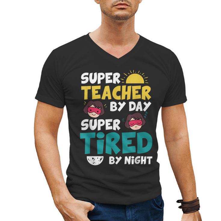 Super Hero Teacher Superheroes Men's V-Neck T-Shirt