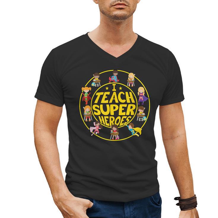 Superhero Teacher I Teach Super Heroes Men's V-Neck T-Shirt