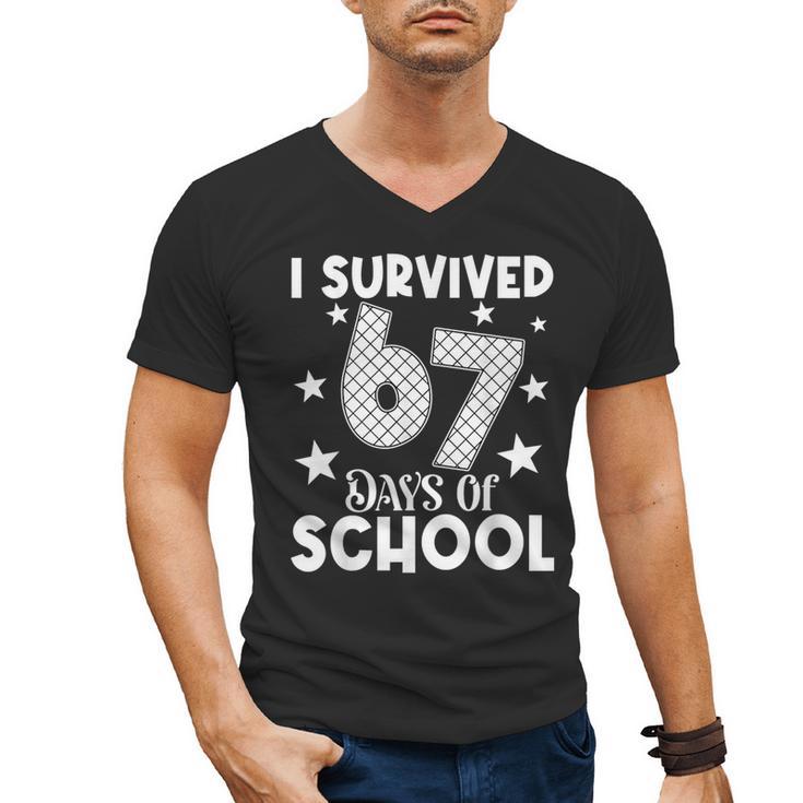 I Survived 67 Days Of School Teachers Students Men's V-Neck T-Shirt