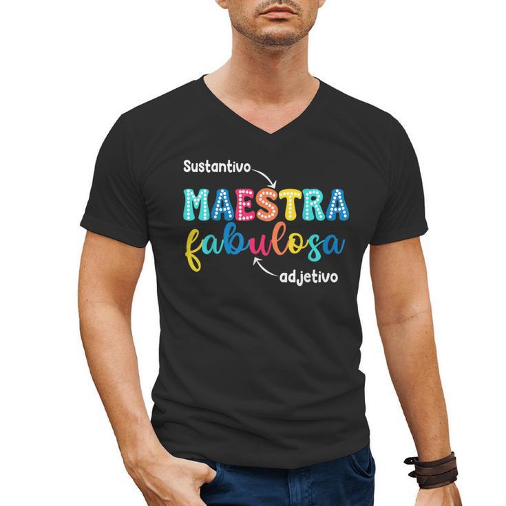 Sustantivo Maestra Fabulosa Adjetivo Spanish Teacher Men's V-Neck T-Shirt