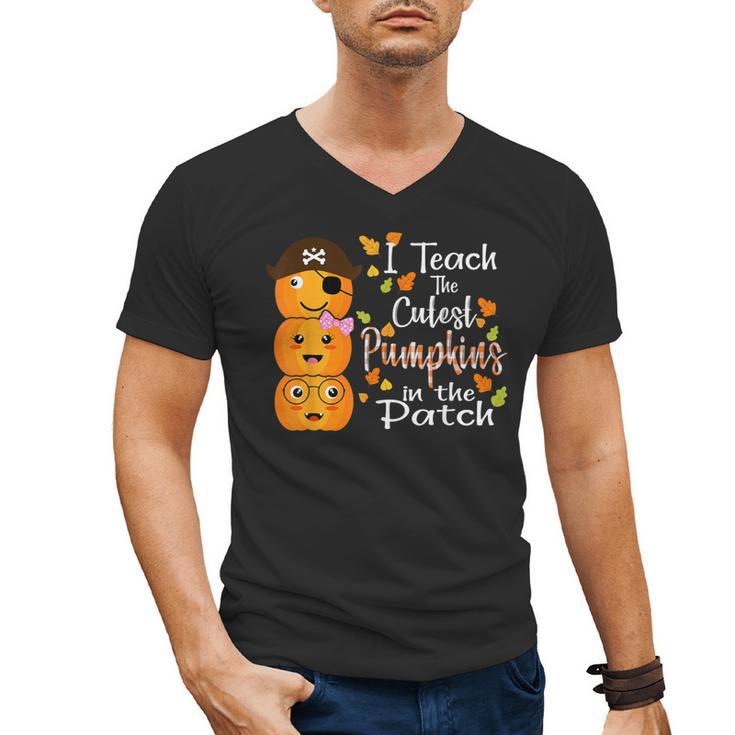 I Teach The Cutest Pumpkins Halloween Shirt For Teachers Men's V-Neck T-Shirt