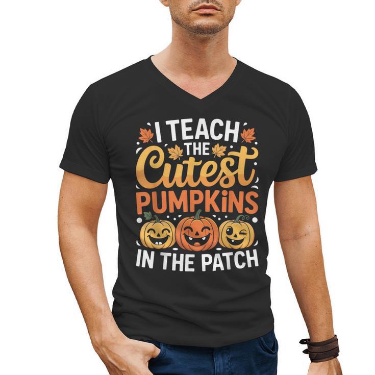 I Teach The Cutest Pumpkins Tshirt Halloween Teacher Men's V-Neck T-Shirt