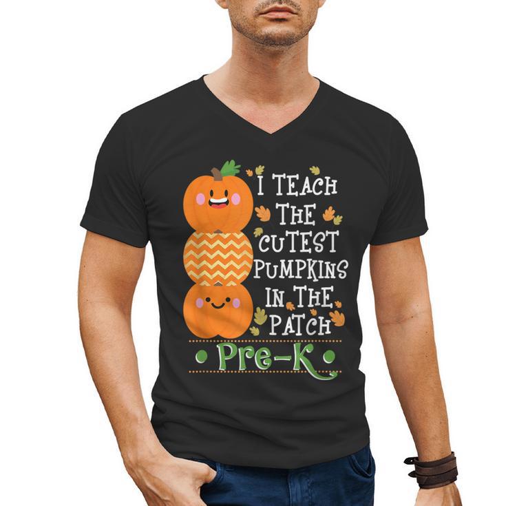 I Teach The Cutest Pumpkins In Patch Pre-K Halloween Teacher Men's V-Neck T-Shirt