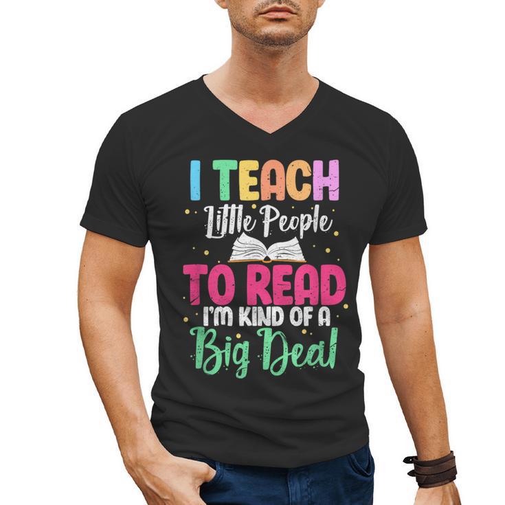 I Teach Little People To Read Reading Teacher For Men Women Girls Kids Men's V-Neck T-Shirt