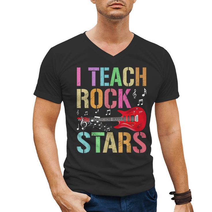 I Teach Rockstars Band Vibes Teacher Rocks My Music Teaching Men's V-Neck T-Shirt