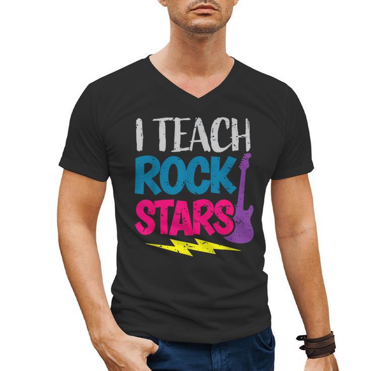 I Teach Rockstars Tee Orchestra Music Teacher Back To School Men's V-Neck T-Shirt