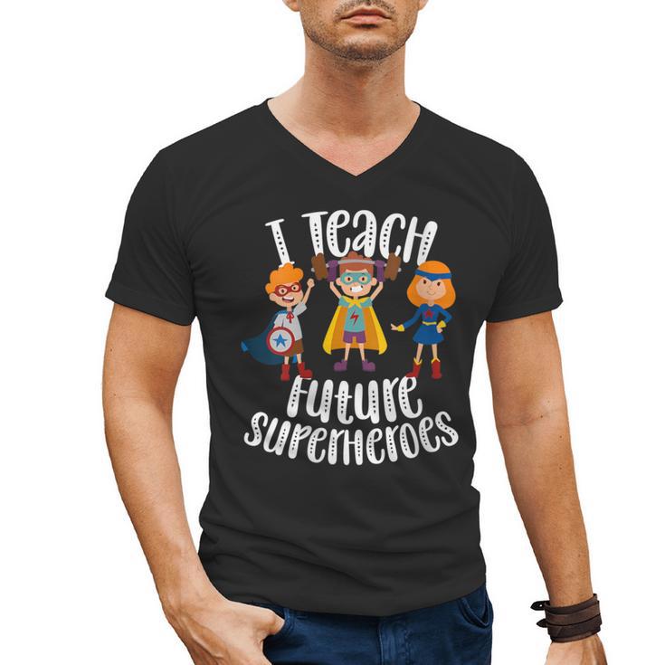 I Teach Superheroes Cute Back To School Teacher Men's V-Neck T-Shirt