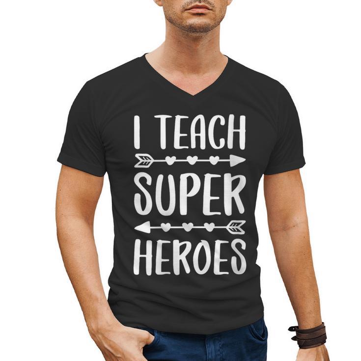 I Teach Superheroes Shirt Men Women School Teacher Men's V-Neck T-Shirt