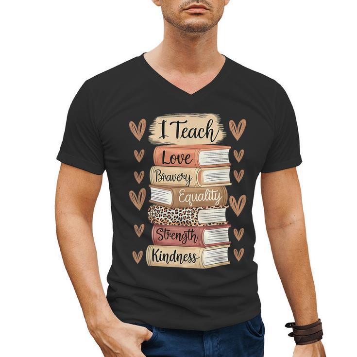 I Teach History Month Black Teacher Melanin Men's V-Neck T-Shirt