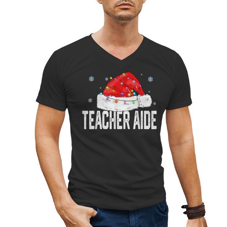 Teacher Aide Christmas Women Family Matching Group Xmas Men's V-Neck T-Shirt