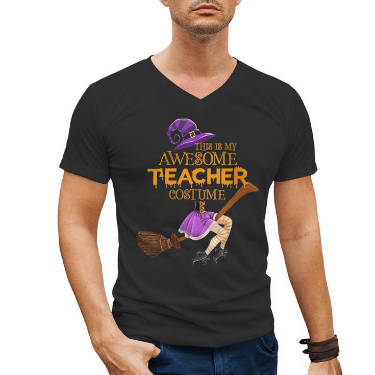 This Is My Teacher Costume Halloween Family Matching Group Men's V-Neck T-Shirt