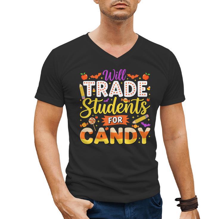 Teacher Cute Will Trade Students For Candy Halloween Costume Men's V-Neck T-Shirt