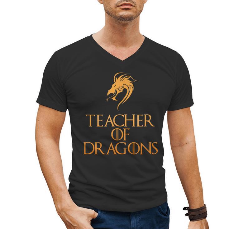 Teacher Of Dragons For Teachers Top Tee T-Shirt Men's V-Neck T-Shirt