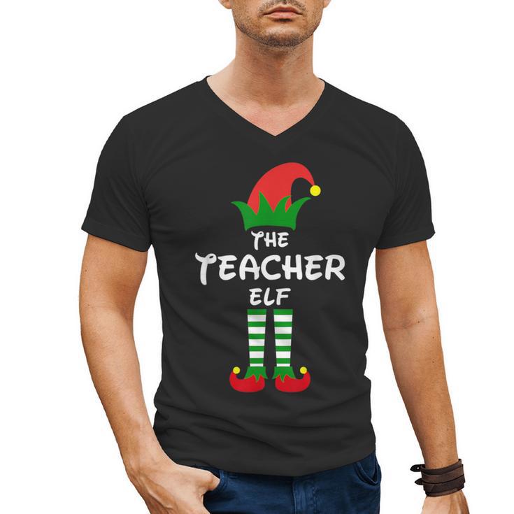 The Teacher Elf Family Matching Group Idea Christmas Men's V-Neck T-Shirt