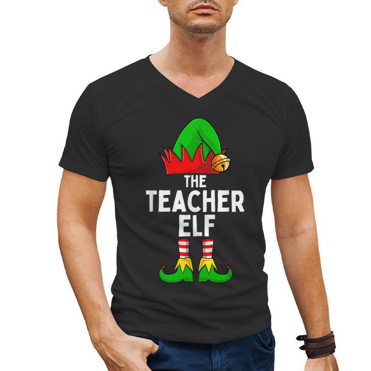 Teacher Elf Matching Family Christmas Women Men Men's V-Neck T-Shirt