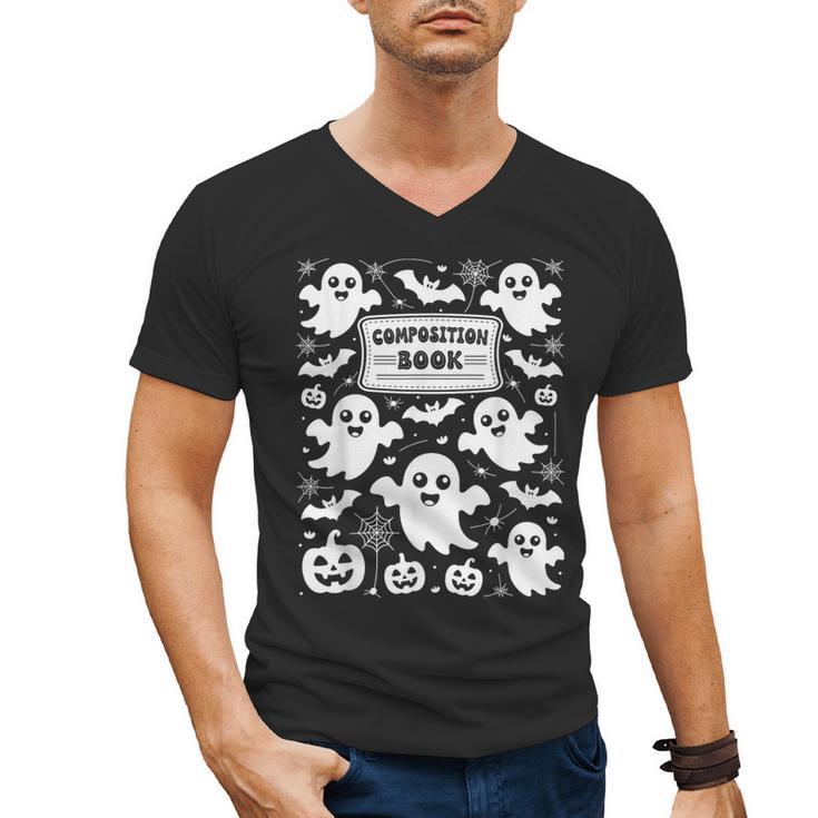Teacher Halloween Composition Notebook Costume Halloween Men's V-Neck T-Shirt