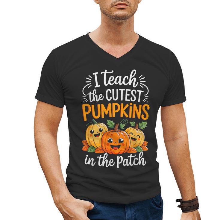 Teacher Halloween Pre-K Teacher Kindergarten Cutest Pumpkins Men's V-Neck T-Shirt