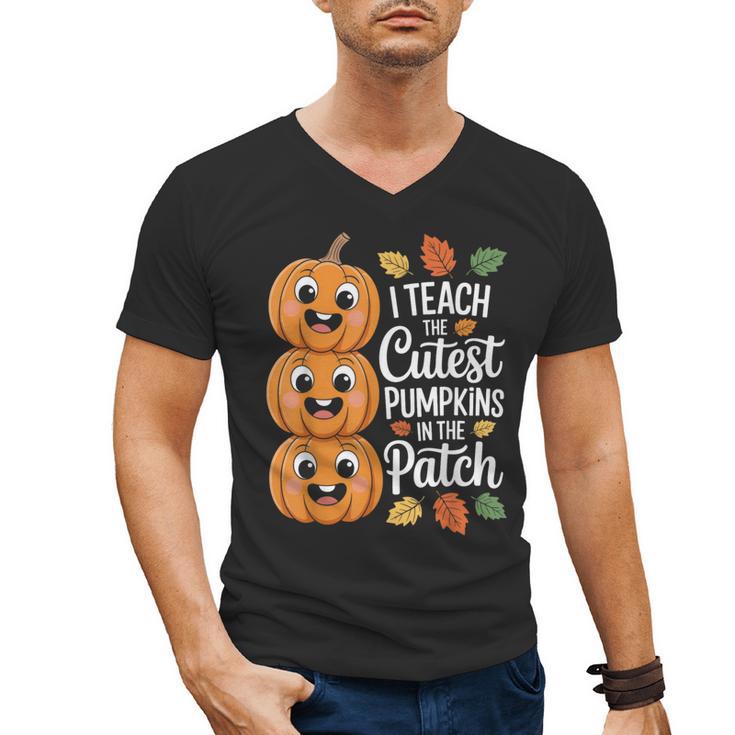 Teacher Halloween Tshirts I Teach The Cutest Pumpkins Men's V-Neck T-Shirt