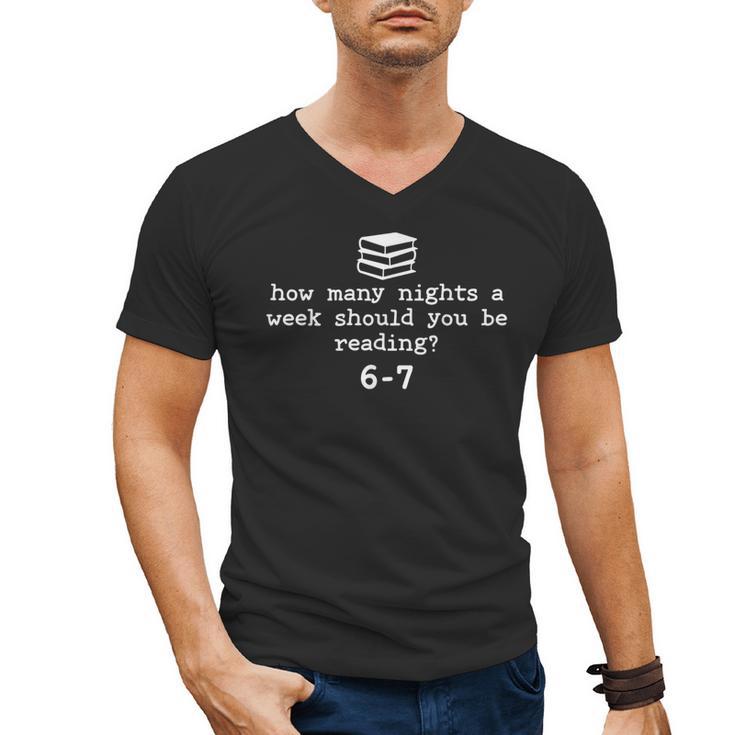 Teacher Haunted By 6-7 Halloween 6 7 Reading Book 67 Men's V-Neck T-Shirt