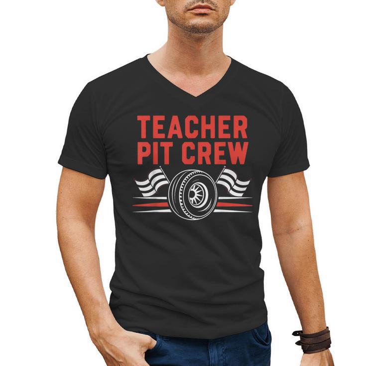 Teacher Pit Crew Race Car Driver Costume Men Women Kids Men's V-Neck T-Shirt