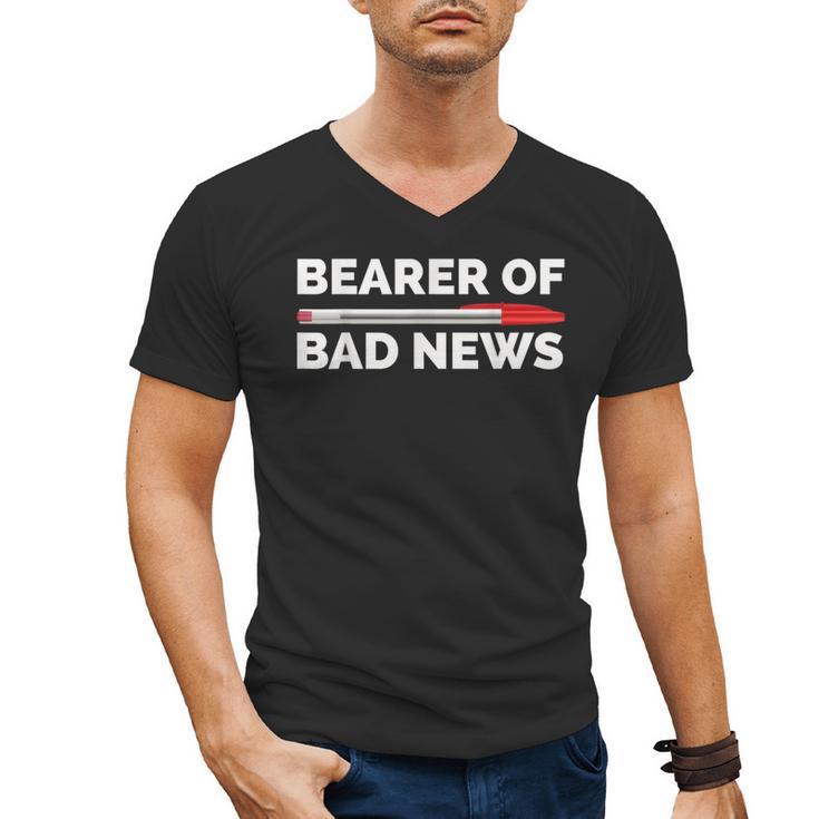 Teacher Red Pen Grading Exam Marking School Men's V-Neck T-Shirt