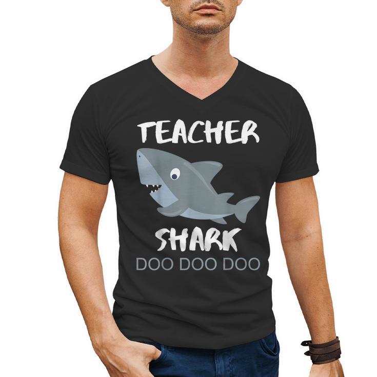 Teacher Shark Shirt Christmas Idea For Him Her Men's V-Neck T-Shirt