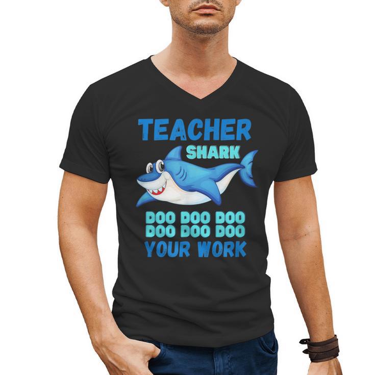 Teacher Shark Do Your Work Men's V-Neck T-Shirt