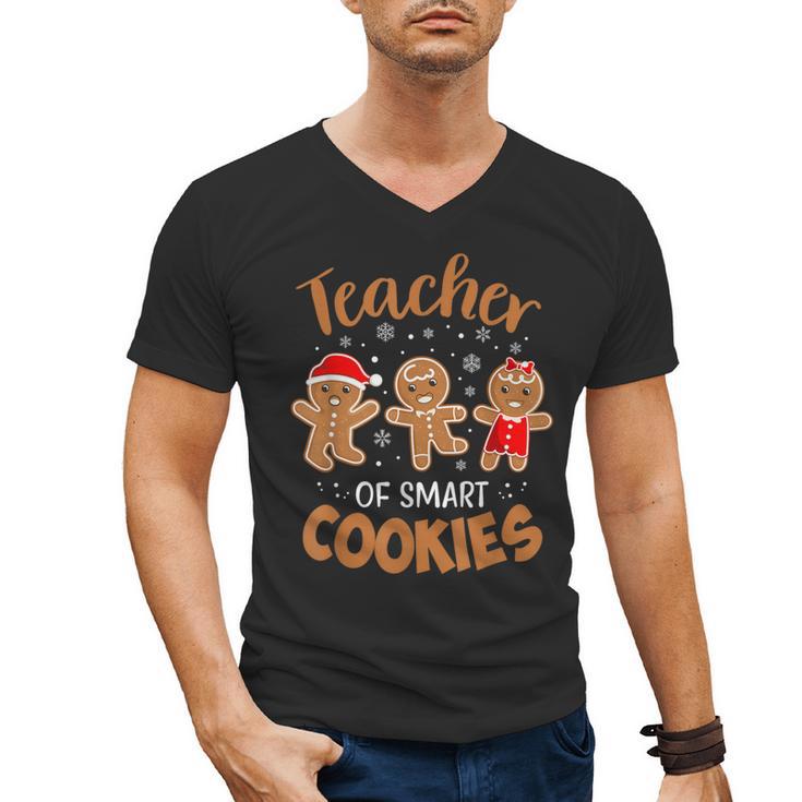 Teacher Of Smart Cookies Gingerbread Christmas Teacher Cute Men Women Kids Men's V-Neck T-Shirt